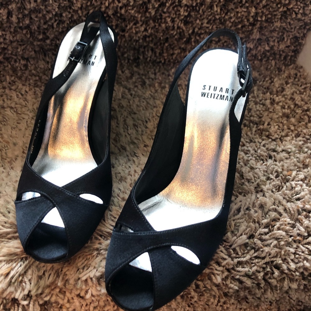 Woman’s black weitzman black evening shoes